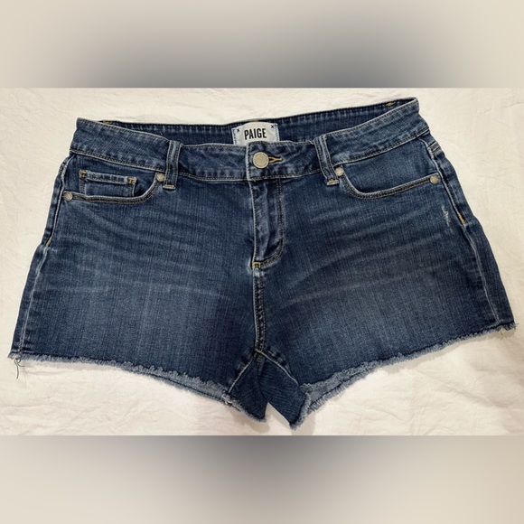 PAIGE Pants - PAIGE Denim “Bobby Short” women’s cutoff Jean shorts 99% cotton 1% elastane